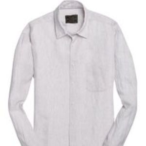 Spread Collar Fine Tan Stripe Sportshirt